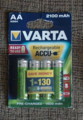 Acumulatori Baterii Reincarcabile AA VARTA Ni-MH 2100mAh R6 set de 4 bucati Rechargeable Accu foto