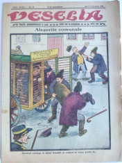 Ziar umoristic interbelic - VESELIA - Nr. 8 / 18 februarie 1926 Coperta : tema electorala foto