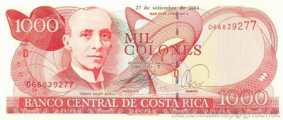 COSTA RICA █ bancnota █ 1000 Colones █ 2004 █ P-264e █ UNC █ necirculata foto