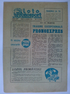 Program Loto Pronosport - 22 martie 1977 Nr. 11 foto