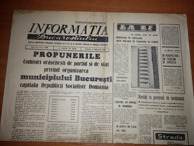 informatia bucurestiului 3 februarie 1968-propunerile privind orga.bucurestiului foto