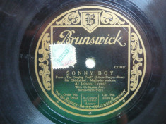 Disc gramofon Brunswick - Sonny Boy / There&amp;#039;s a rainbow&amp;#039;round my shoulders - Al Jolson foto