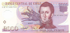 CHILE ? bancnota ? 2000 Pesos ? 2007 ? P-160b ? POLYMER ? UNC ? necirculata foto