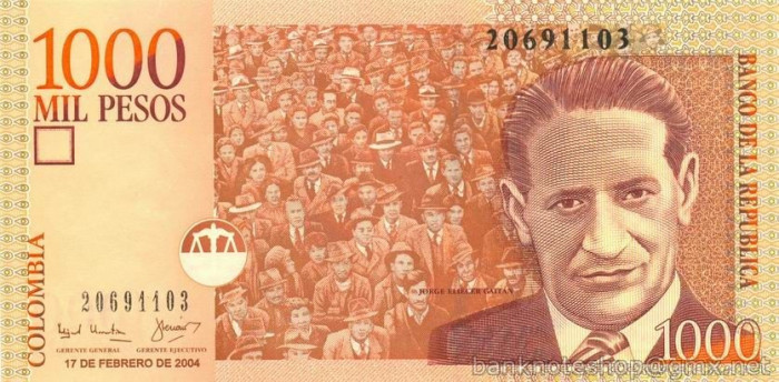 COLUMBIA █ bancnota █ 1000 Pesos █ 2004 █ P-450g █ UNC █ necirculata
