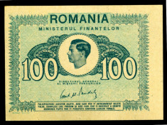 ROMANIA 100 LEI 1945 STARE EXCELENTA foto