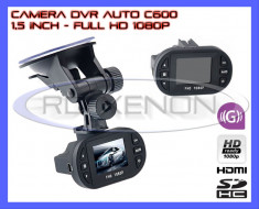 CAMERA VIDEO DVR C600 AUTO CU INREGISTRARE FULL HD 1080p CICLICA - DISPLAY 1,5 INCH, 12 LED INFRAROSU NIGHT VISION, SENZOR MISCARE, MARTOR ACCIDENT foto