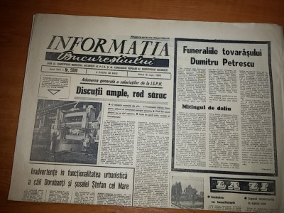 informatia bucurestiului 16 septembrie 1969-funerariile tov. dumitru petrescu foto