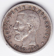 9) Moneda argint 1 leu 1906 foto