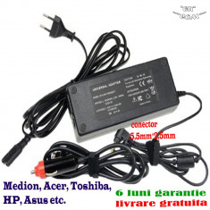 Incarcator laptop Universal 19V 3.42A V85 N193 conector 5.5mm 2.5mm Medion Acer Toshiba HP ASUS si incarcator laptop auto USB foto