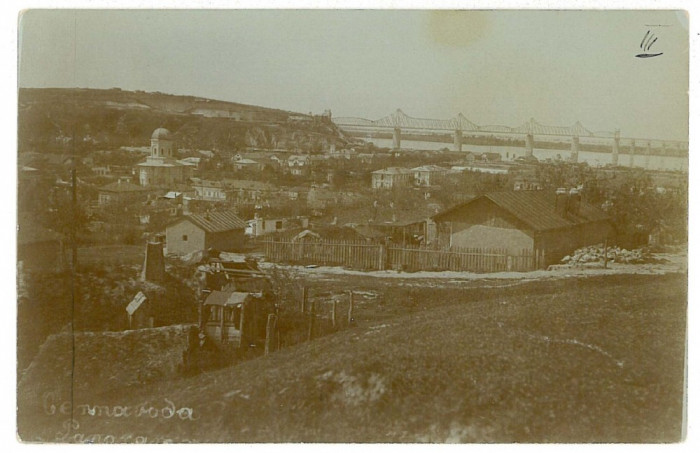 1732 - CERNAVODA, bridge, church, panorama - old postcard, real FOTO - unused