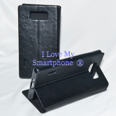 Husa Toc Flip Piele Eco Carte LG OPTIMUS L7 P700 --Model Carte cu Stand Suport + Folie Protectie Ecran foto