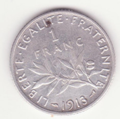 MONEDA DIN ARGINT FRANTA - 1 FRANC 1913 foto