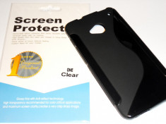Husa Protectie Silicon Gel TPU HTC ONE M7 + Folie de Protectie CADOU!! foto
