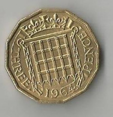 Moneda 3 pence 1964 - Marea Britanie foto