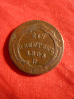 Moneda1 Kr.1805 ,litera H ,bronz ,Austria ,cal.F.Buna ,netrecuta in catalog foto