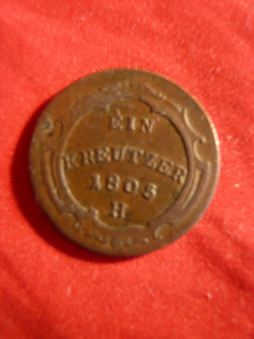 Moneda1 Kr.1805 ,litera H ,bronz ,Austria ,cal.F.Buna ,netrecuta in catalog