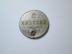 6 KREUZER ARGINT 1849 A foto