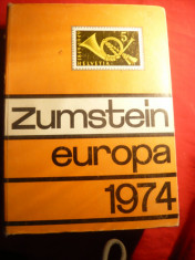 Catalog Zumstein -Europa- timbre 1974 ,cartonat , 1372 pag. foto