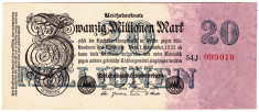 Germania bancnota 20.000.000 mark marci 25.07.1923 XF / a.UNC foto