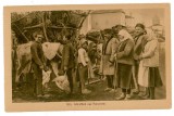 1707 - ETHNIC to animal market - old postcard, CENSOR - used, Circulata, Printata