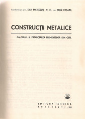 Dan Mateescu / Ioan Caraba - Constructii metalice - 1980 foto