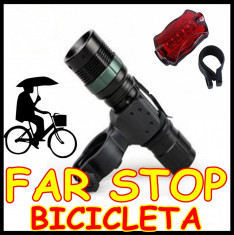 LANTERNA BICICLETA CREE LED+ ACUMULATOR+SUPORT GHIDON foto