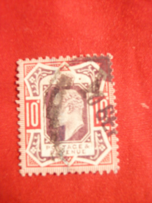 Timbru 10 Pence 1902 Eduard VII ,Anglia stamp. foto