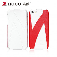 Husa piele HOCO-Mixed, iPhone 5 / 5s / SE, flip cover, diferite modele alb+rosu foto