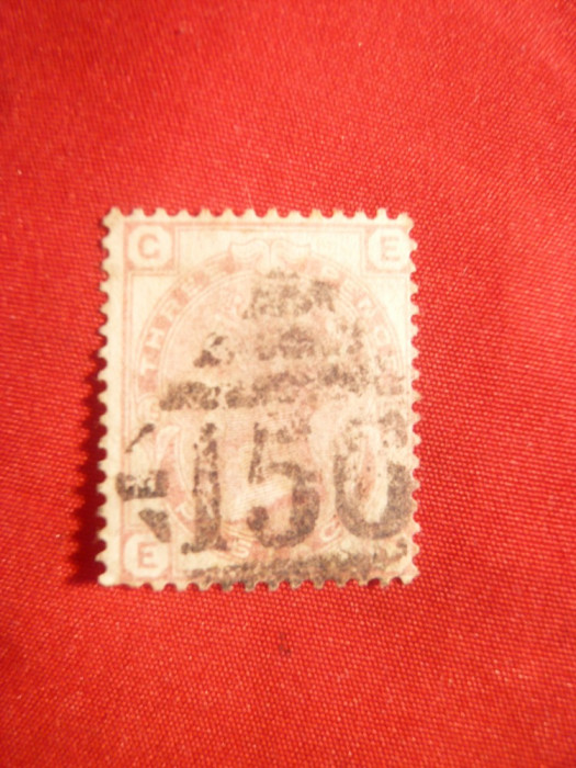 Timbru 3 pence 1873 Victoria ,stamp. ,plansa 15 ,Anglia ,filigr. floare
