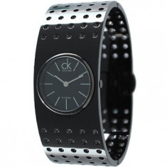 Ceas de dama, original Calvin Klein CK - Grid black steel, Swiss made, geam safir. Livrare gratis prin curier rapid ! foto