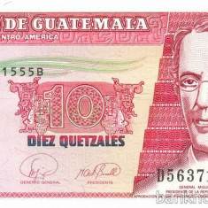 GUATEMALA █ bancnota █ 10 Quetzales █ 2007 █ P-111b █ UNC █ necirculata