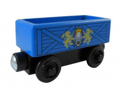 Wooden trenulet / locomotiva jucarie Thomas - ROYAL CREST CARGO CAR vagon din lemn cu magnet - 100% original - NOU foto