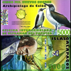 INSULELE GALAPAGOS █ bancnota █ 5000 Francs █ 2011 █ POLYMER █ UNC █ necirculata