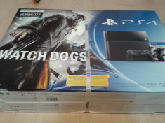 PlayStation 4 500GB Jet Black + Joc Watch Dogs + 2 Controllere Wireless DualShock 4 foto
