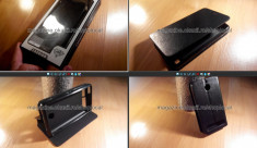 HUSA Sony Xperia E1 flip neagra tip carte cu stand birou **LIVRARE GRATUITA !!! foto