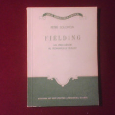 Petre Solomon Fielding. Un precursor al romanului realist,princeps, volum de debut