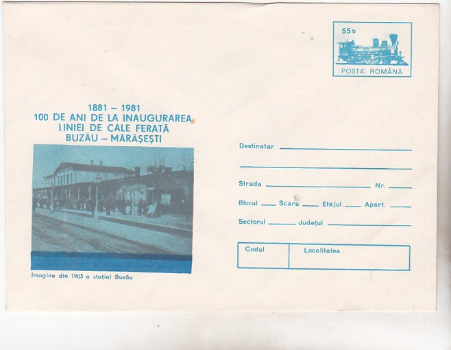 bnk cp Statia de cale ferata Buzau in 1905 - intreg postal necirculat