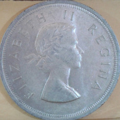 Africa de Sud, 5 Shillings=1 Crown, 1958, Arg, XF+ foto