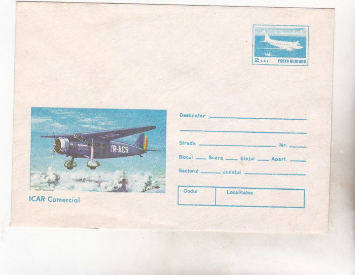 bnk cp ICAR Comercial - intreg postal necirculat - aviatie