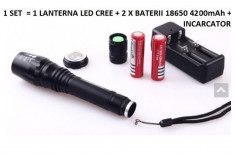 Lanterna Led Cree de mare putere XML - T6 Power Light 1000w + Zoom Telescopic + Charger + 2 Acumulatori 18650 foto