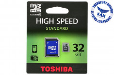 Card Memorie Micro SD 32GB Toshiba (cu adaptor SD) (Fan Courier gratuit) foto