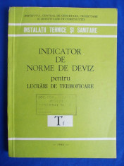 INDICATOR DE NORME DE DEVIZ PENTRU LUCRARI DE TERMOFICARE ( Tf ) - 1981 foto