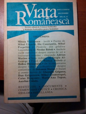 Viata Romaneasca - nr. 12 / 1993 foto