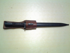 ZB-Baioneta BRUNATA complet ww2-Mauser cehoslovacia CSZ l,stare perfecta ,pastrata in vazelina,teaca metal agatatoare piele foto