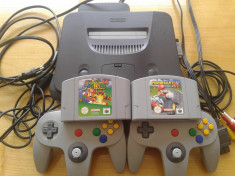 Vand consola nintendo 64 / n64 , card memorie original + jocurile Mario Kart si Super Mario 64 foto