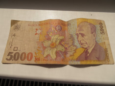 bancnota 5.000 de lei din 1998 foto