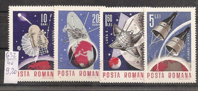 SD Romania 1966 LP632- Cosmonautica I, serie 4 val. , MNH foto