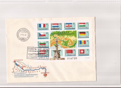FDC - Europa - Dunare colita nedantelata bl. 128 B (michel) - Hungary foto