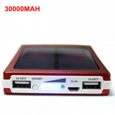 Incarcator Solar cu Baterie interna de 30000 mAh pt Telefon/Tableta foto