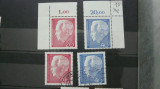 Germania -RFG- 1964 realegerea presedintelui Heinrich Lubke serii complete dantelate stampilata+nestampilata